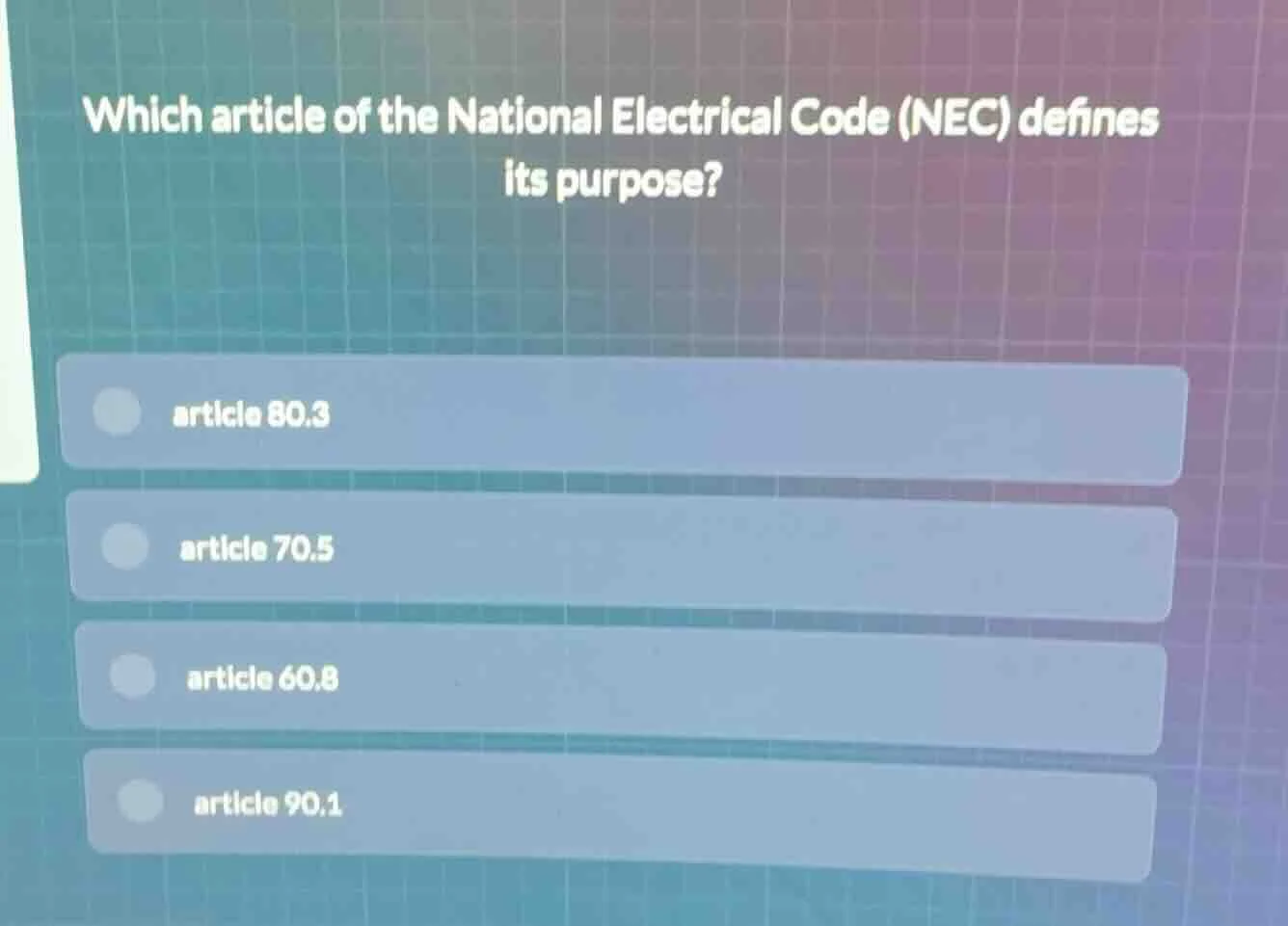 which article of the national electrical code (nec) defines its purpose…