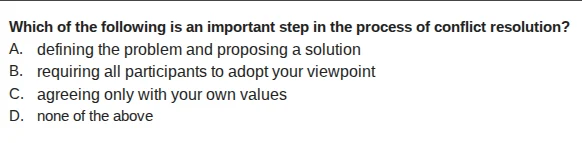 which of the following is an important step in the process of conflict …