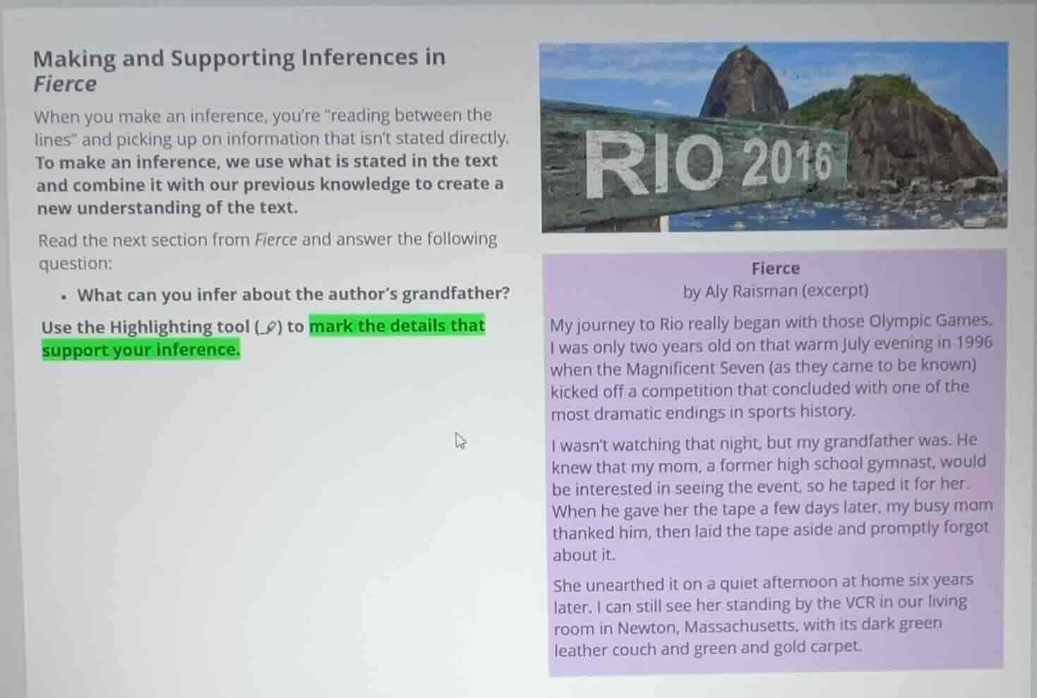 making and supporting inferences in fierce when you make an inference, …