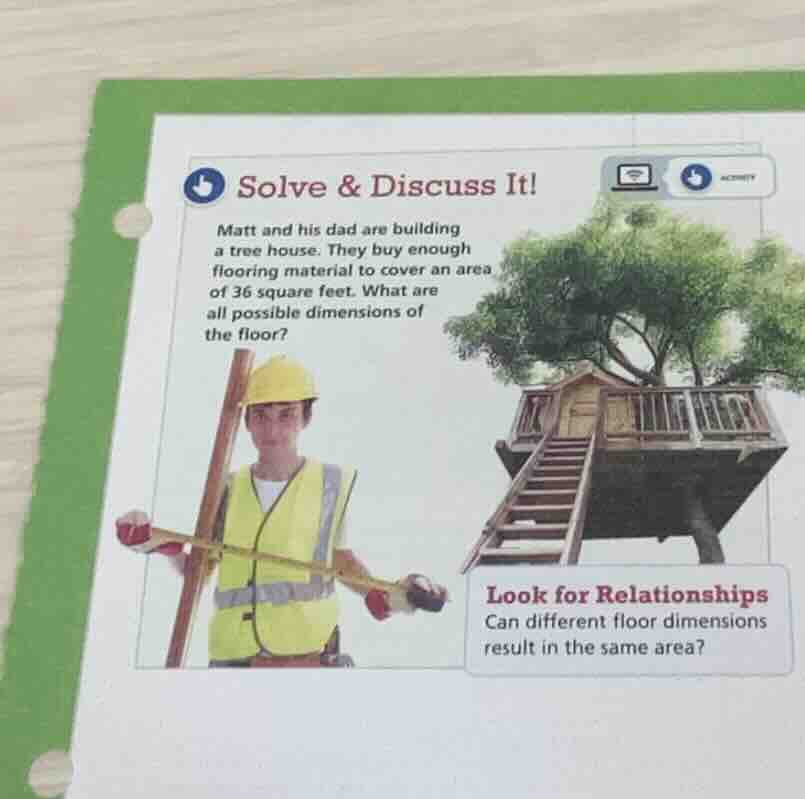 solve & discuss it! matt and his dad are building a tree house. they bu…