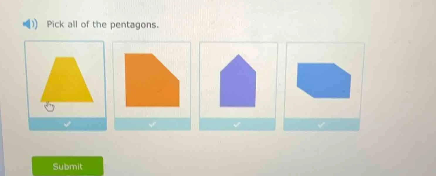 pick all of the pentagons.