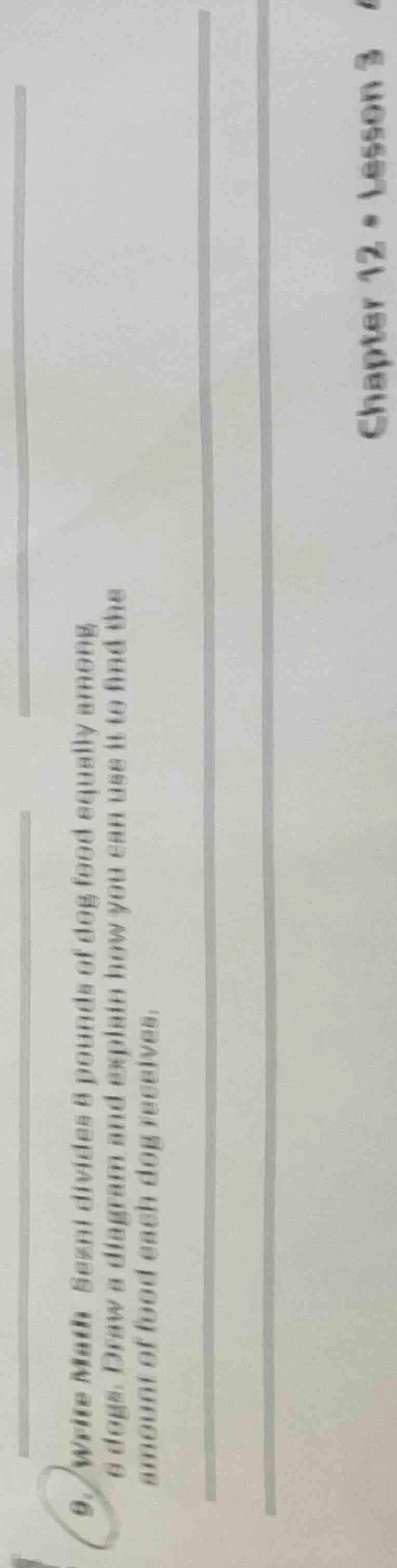 9. write math beni divides a pound of dog food equally among 6 dogs. dr…