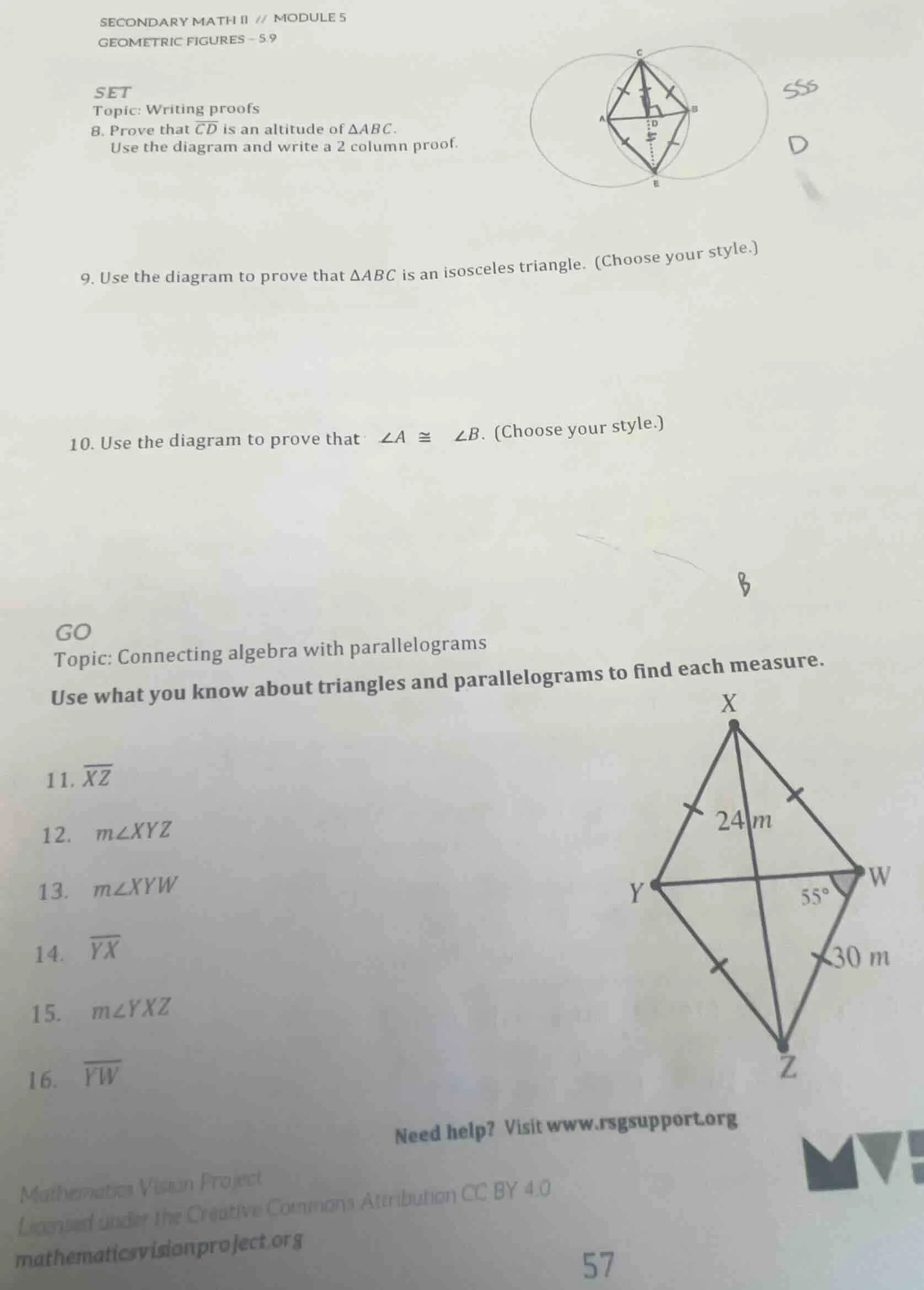 secondary math ii // module 5 geometric figures - 5.9 set topic: writin…