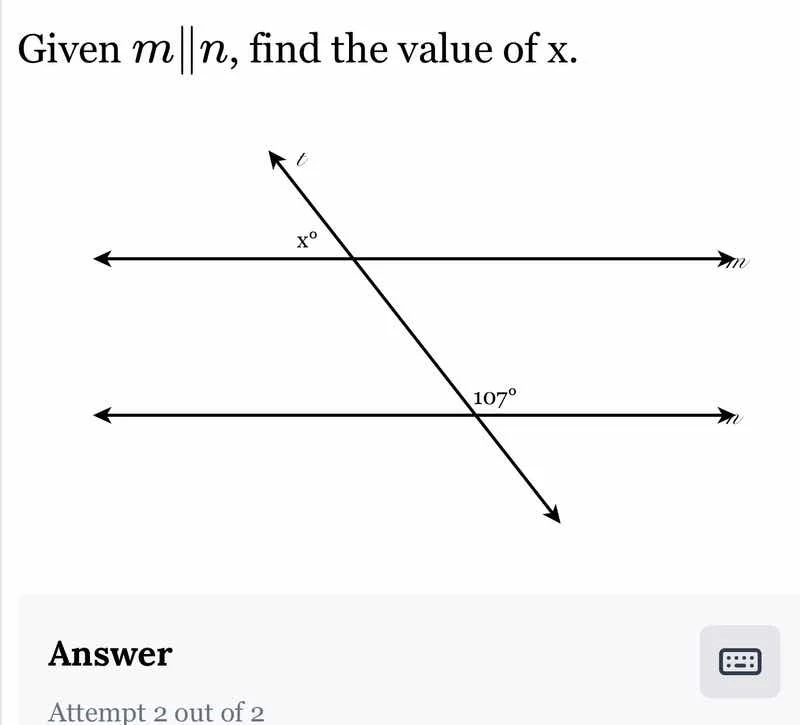 given ( m parallel n ), find the value of x.
