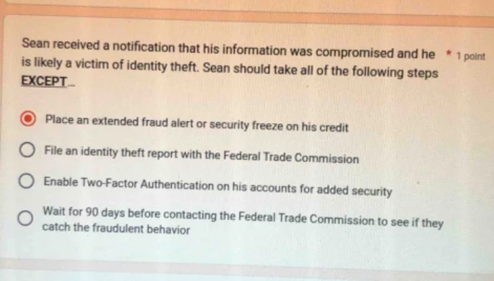 sean received a notification that his information was compromised and h…