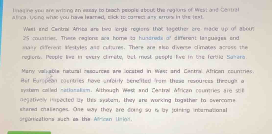 imagine you are writing an essay to teach people about the regions of w…