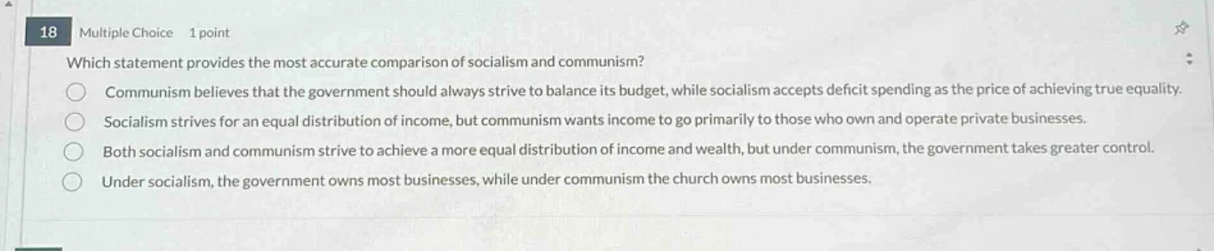 18 multiple choice 1 point which statement provides the most accurate c…