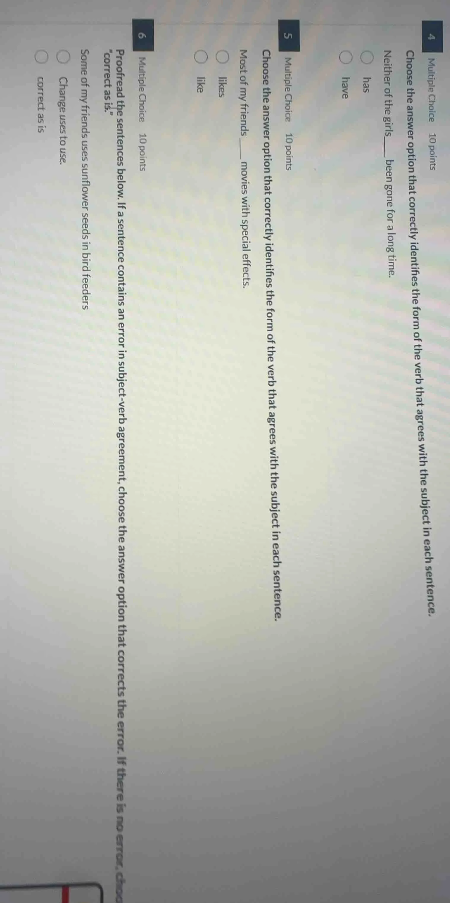 4 multiple choice 10 points choose the answer option that correctly ide…