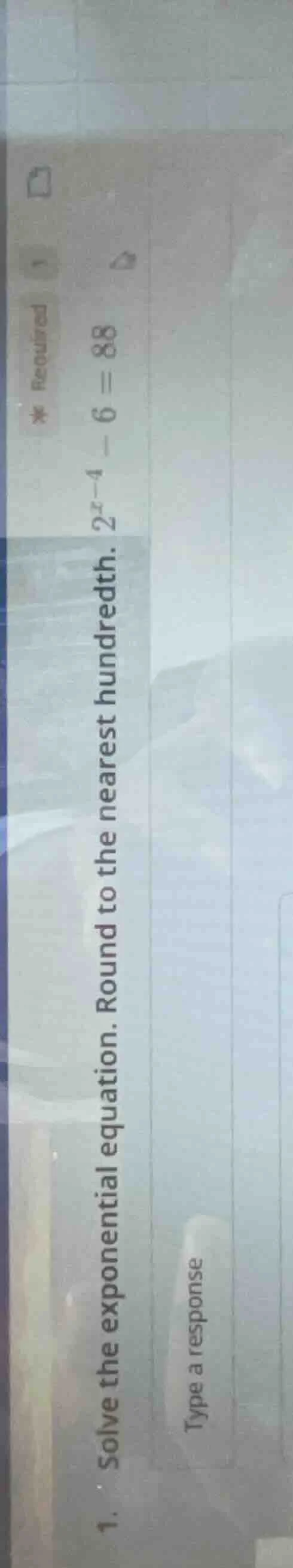 1. solve the exponential equation. round to the nearest hundredth. $2^{…