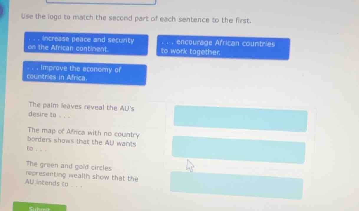 use the logo to match the second part of each sentence to the first....…