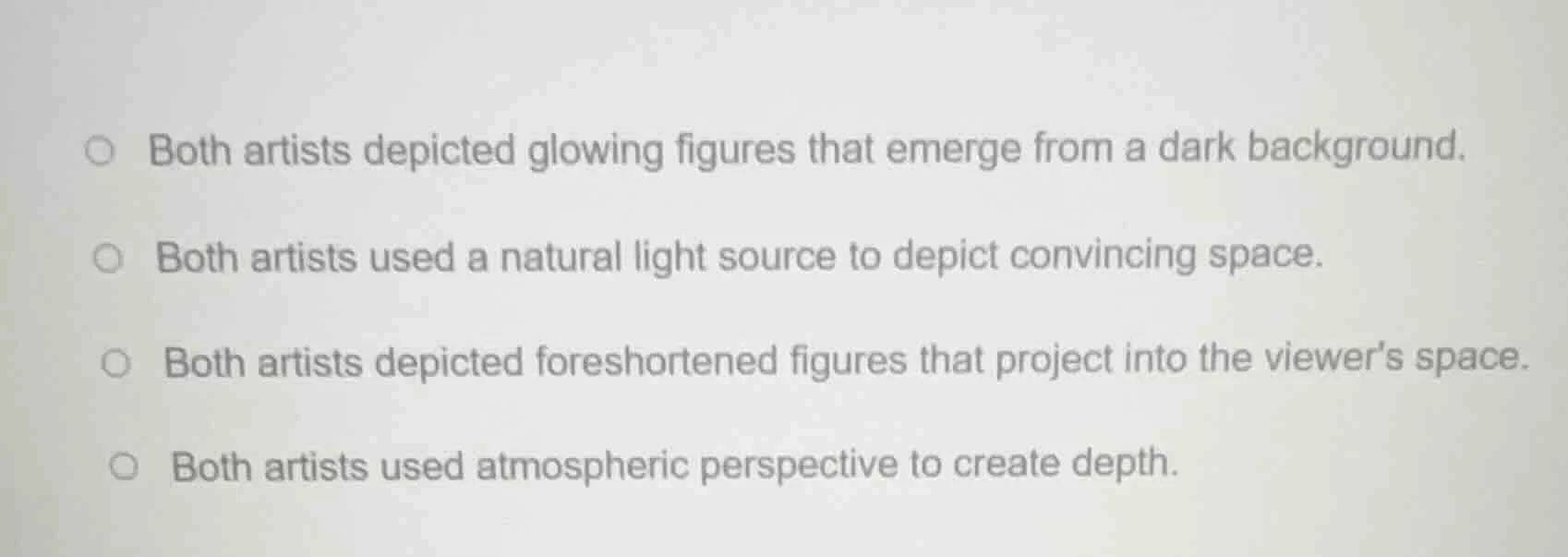 both artists depicted glowing figures that emerge from a dark backgroun…