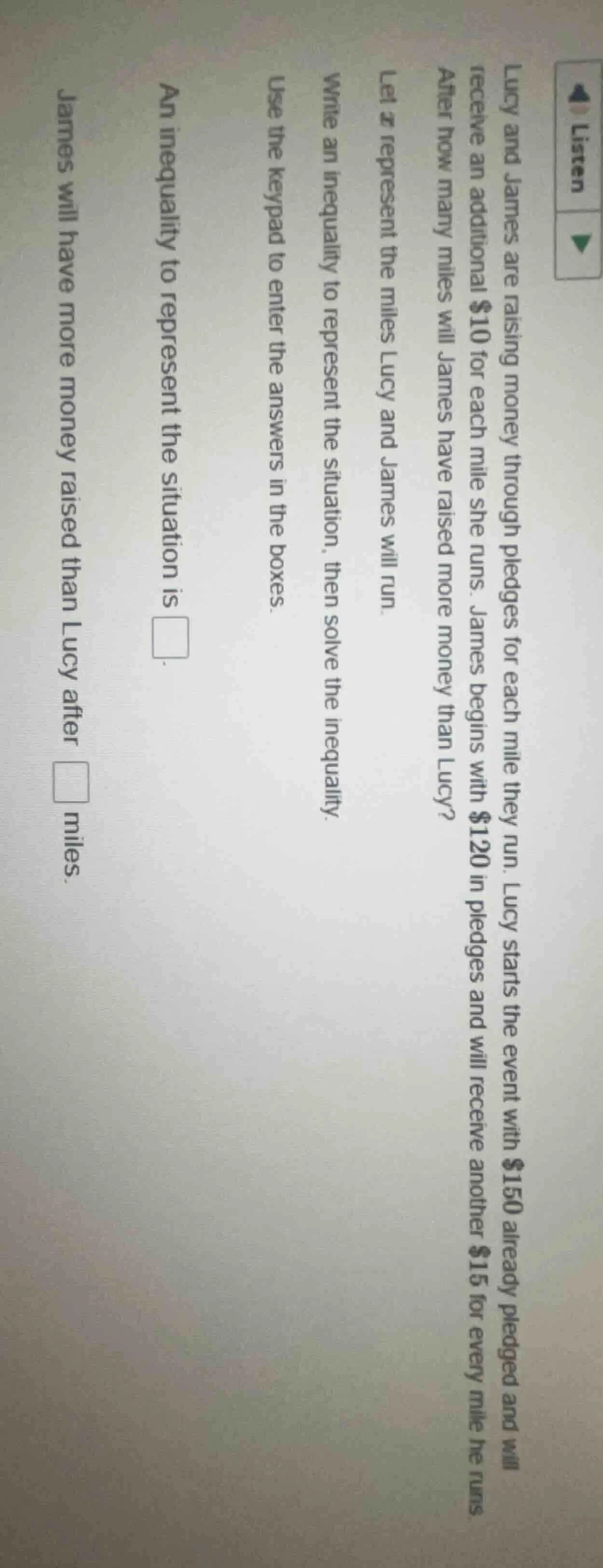 lucy and james are raising money through pledges for each mile they run…