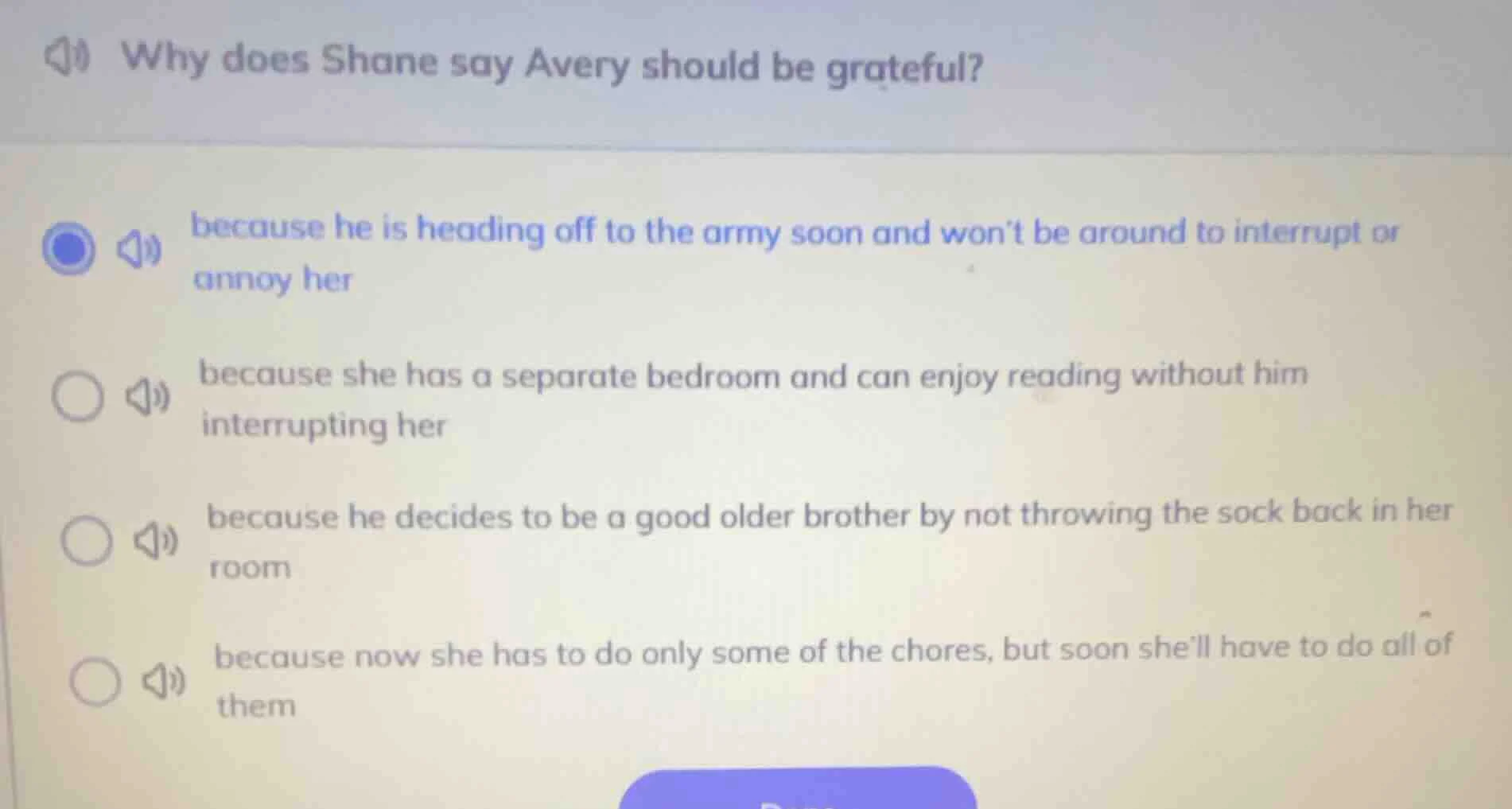 why does shane say avery should be grateful? because he is heading off …