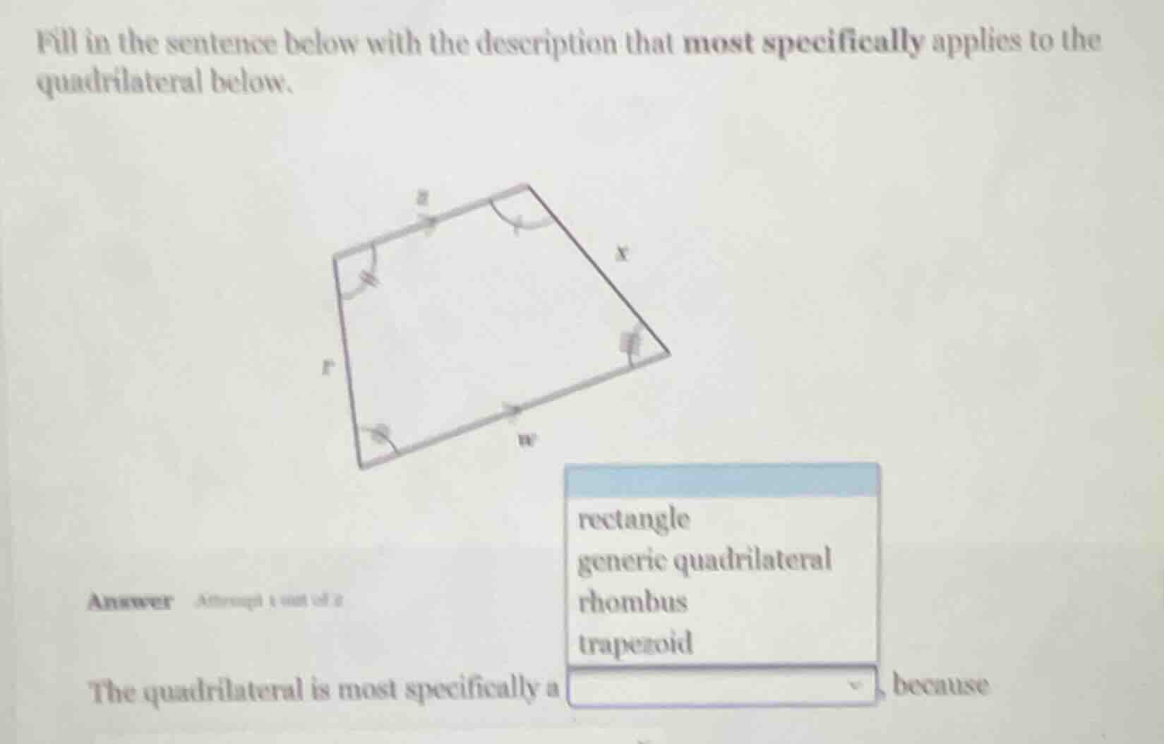 fill in the sentence below with the description that most specifically …