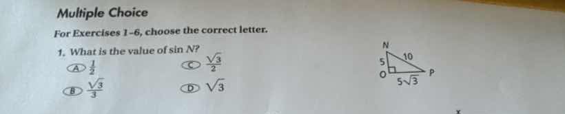 multiple choice for exercises 1-6, choose the correct letter. 1. what i…