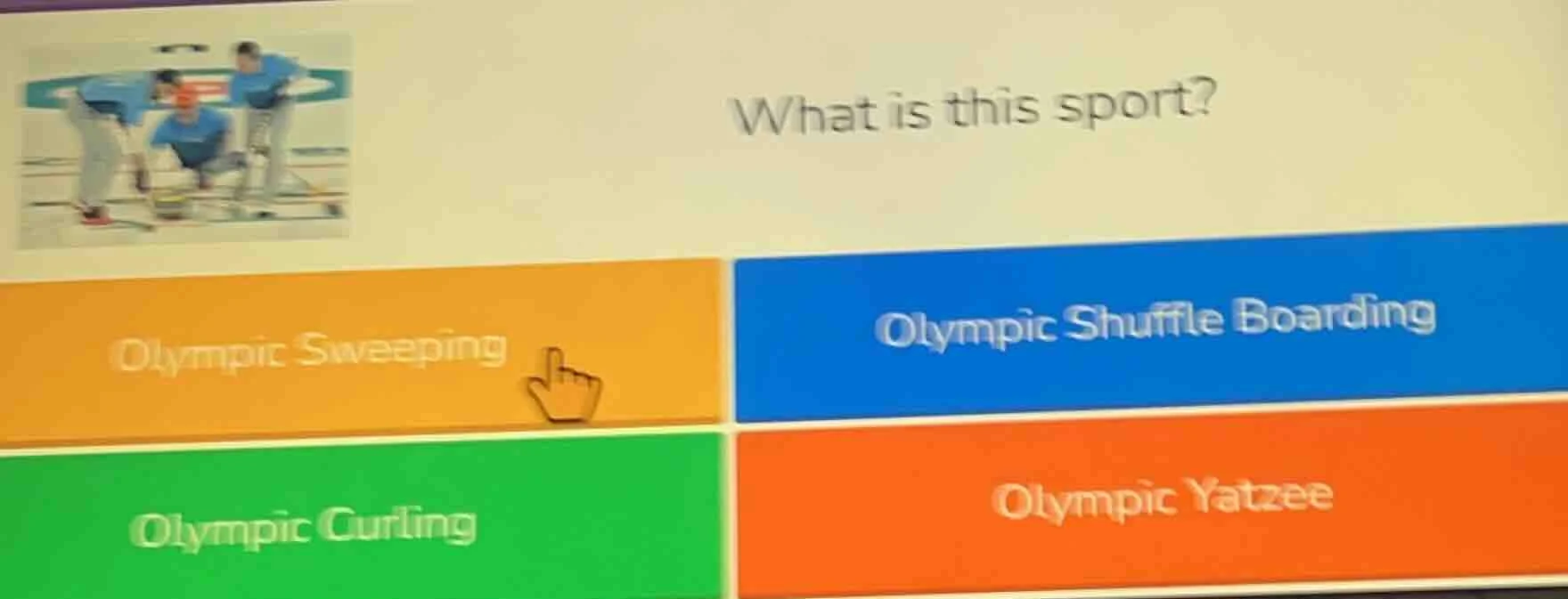what is this sport? olympic sweeping olympic shuffle boarding olympic c…