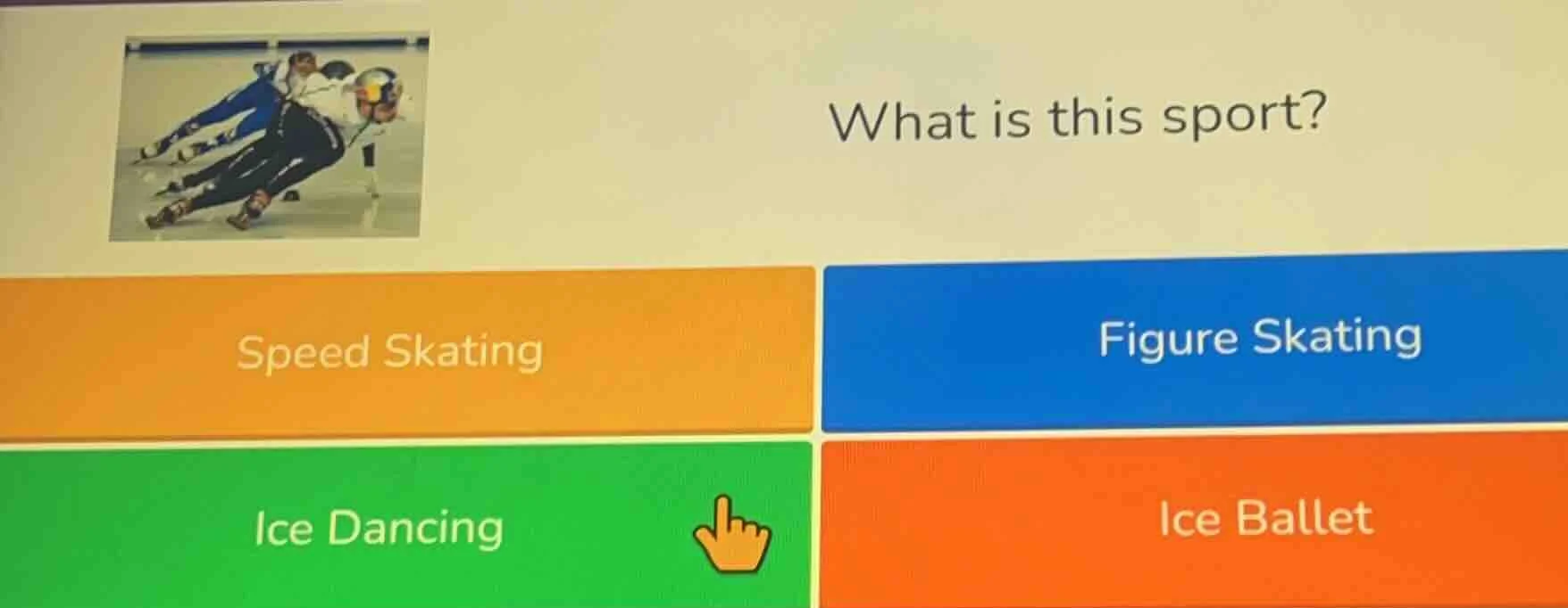 what is this sport? speed skating figure skating ice dancing ice ballet