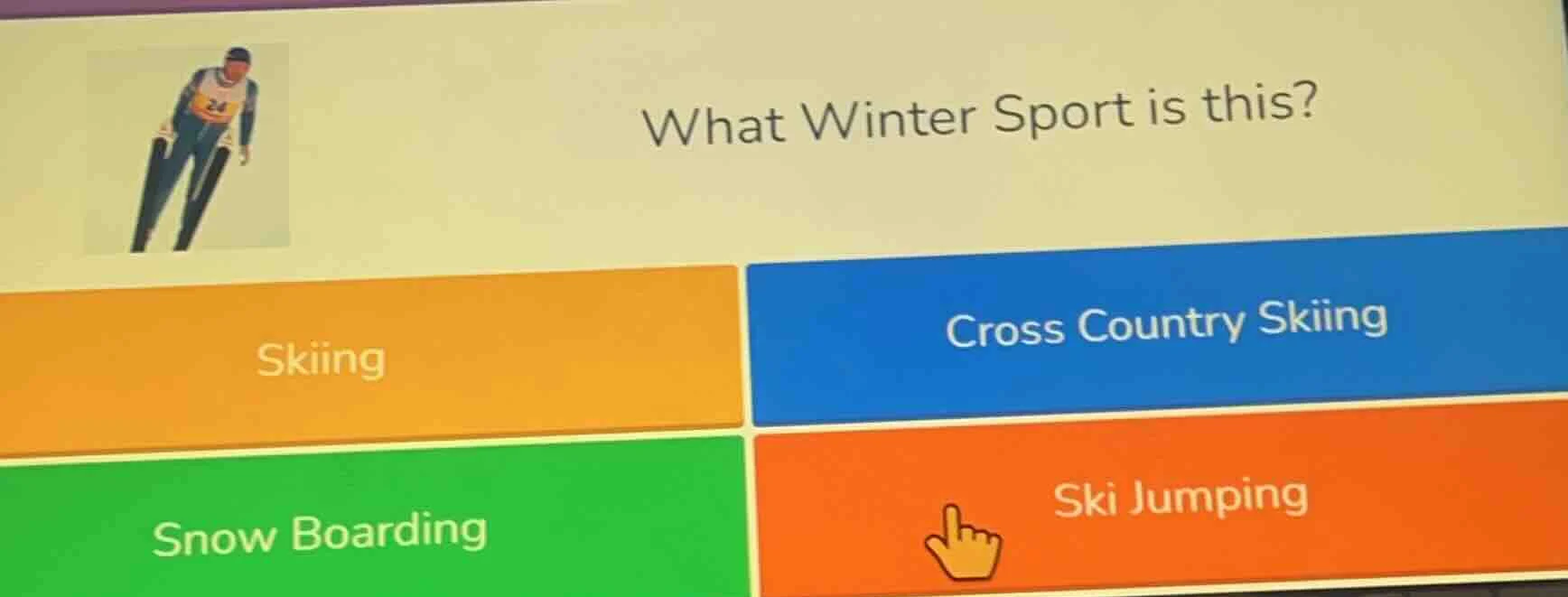 what winter sport is this? skiing cross country skiing snow boarding sk…