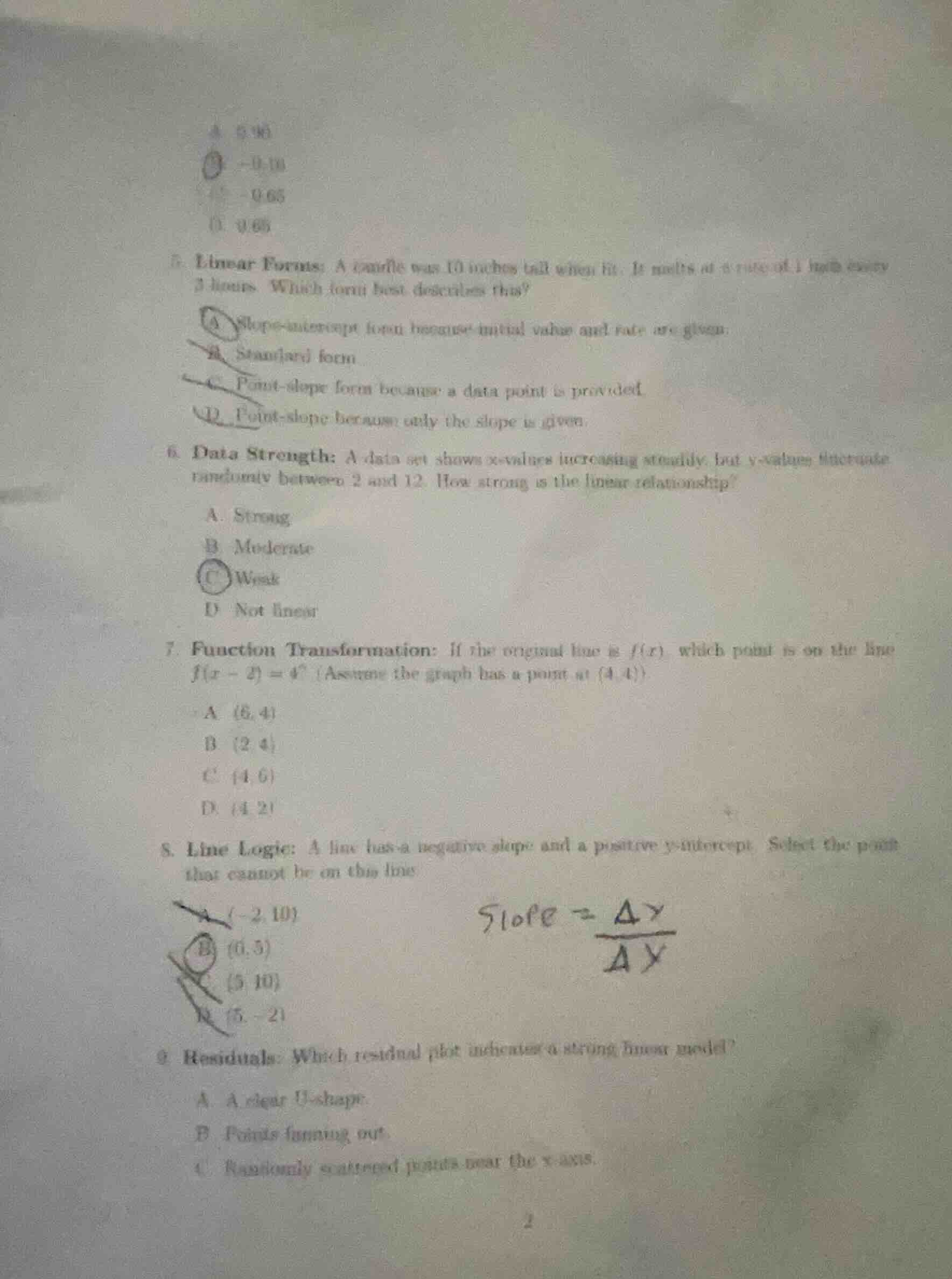 5. linear forms: a candle was 10 inches tall when lit. it melts at a ra…