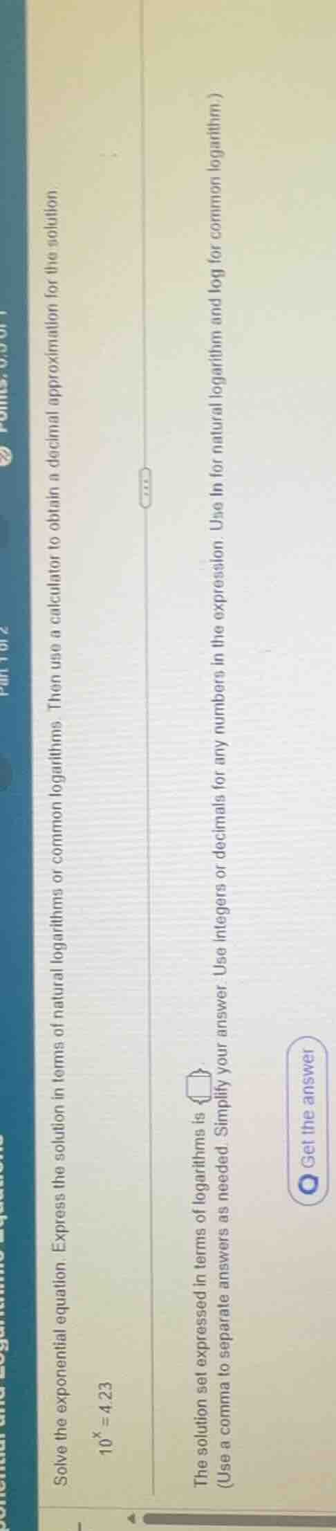 solve the exponential equation. express the solution in terms of natura…