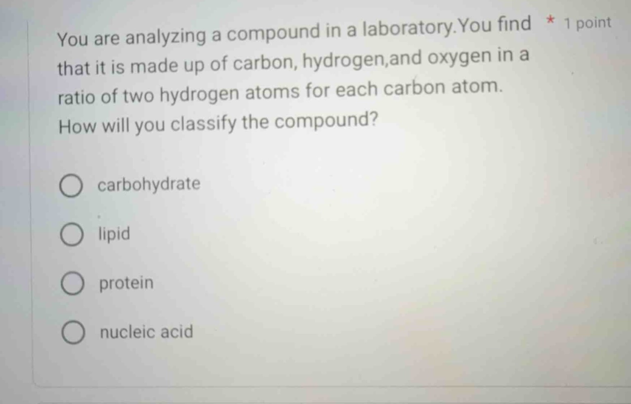 you are analyzing a compound in a laboratory.you find that it is made u…