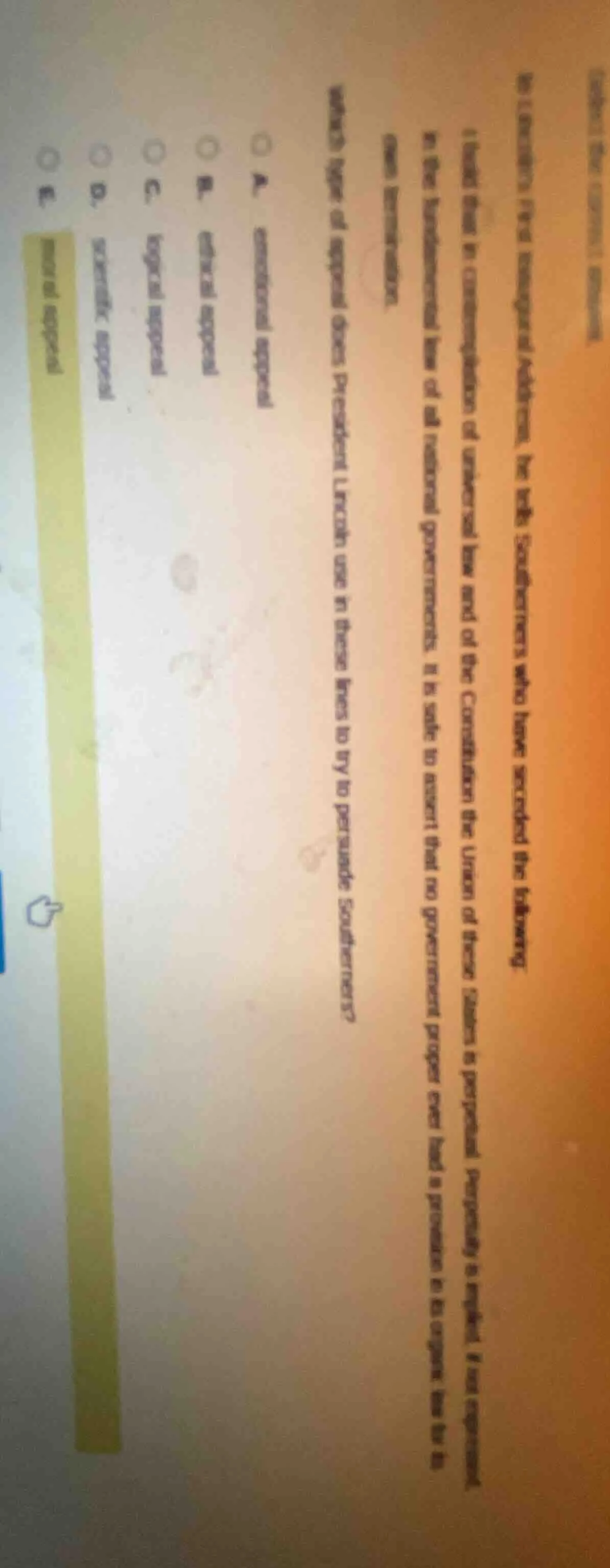 to (reassure) even those southerners who have accepted the following: i…