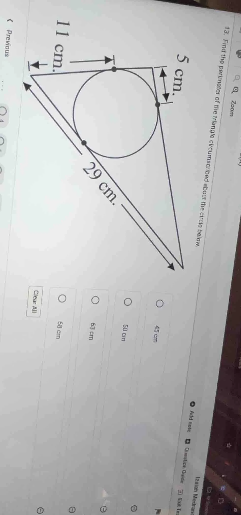 13. find the perimeter of the triangle circumscribed about the circle b…