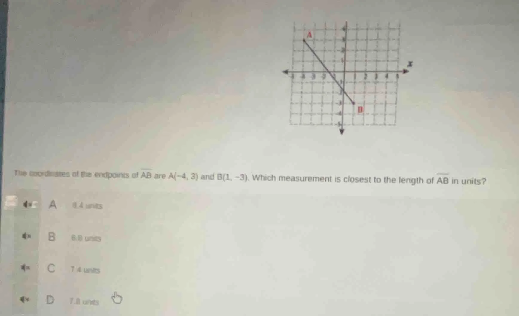 the coordinates of the endpoints of \\(\\overline{ab}\\) are \\(a(-4, 3…