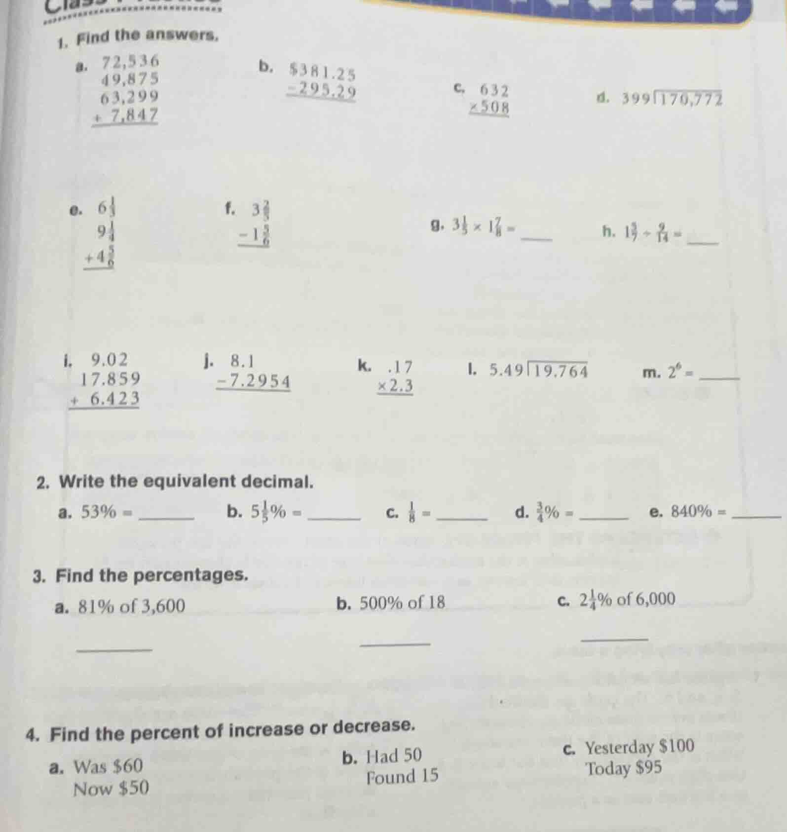 1. find the answers. a. \\(\\begin{align}72,536\\\\49,875\\\\63,299\\\\…