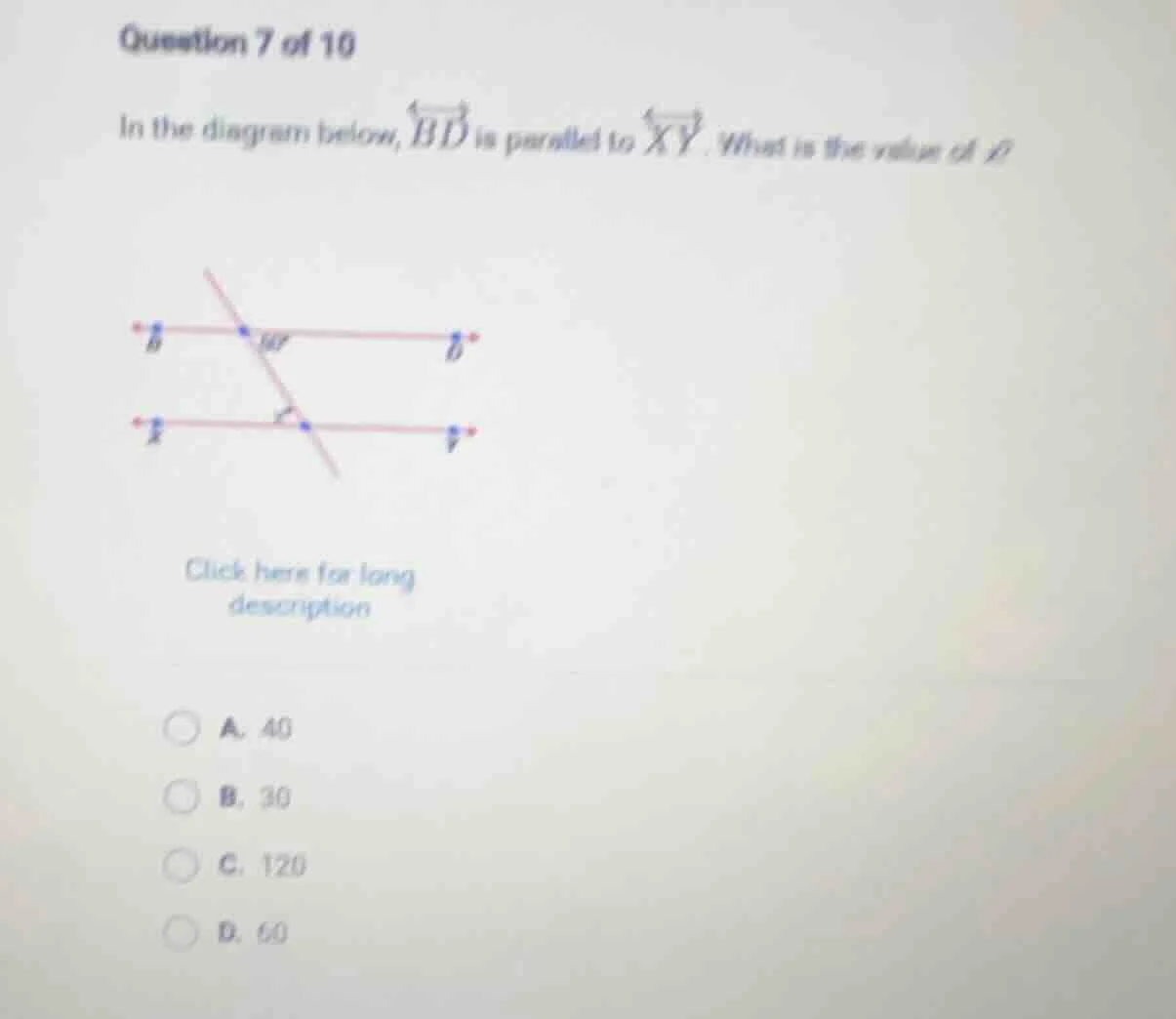 question 7 of 10 in the diagram below, \\(\\overleftrightarrow{bd}\\) i…
