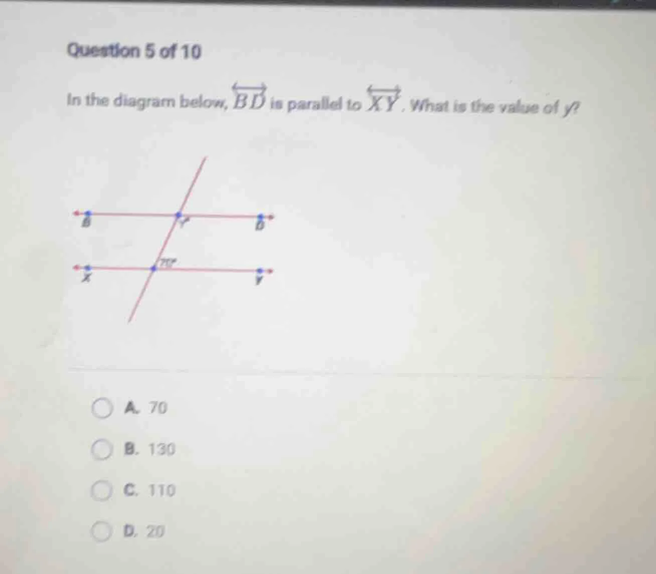 question 5 of 10 in the diagram below, \\overleftrightarrow{bd} is para…