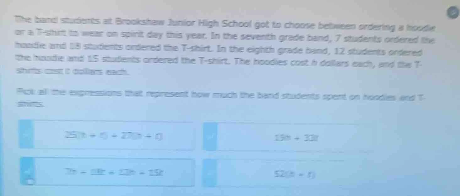 the band students at brookshaw junior high school got to choose between…