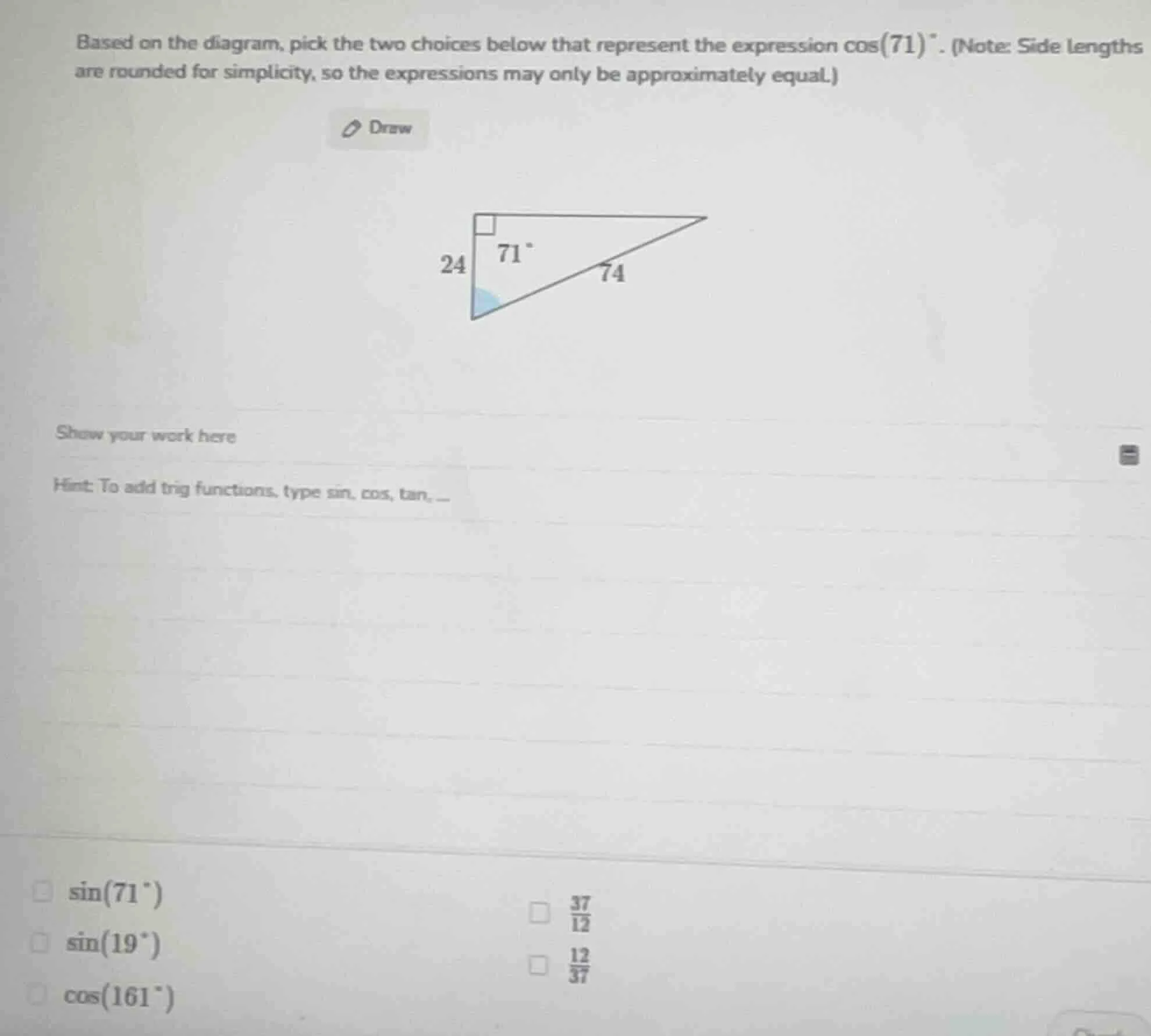 based on the diagram, pick the two choices below that represent the exp…