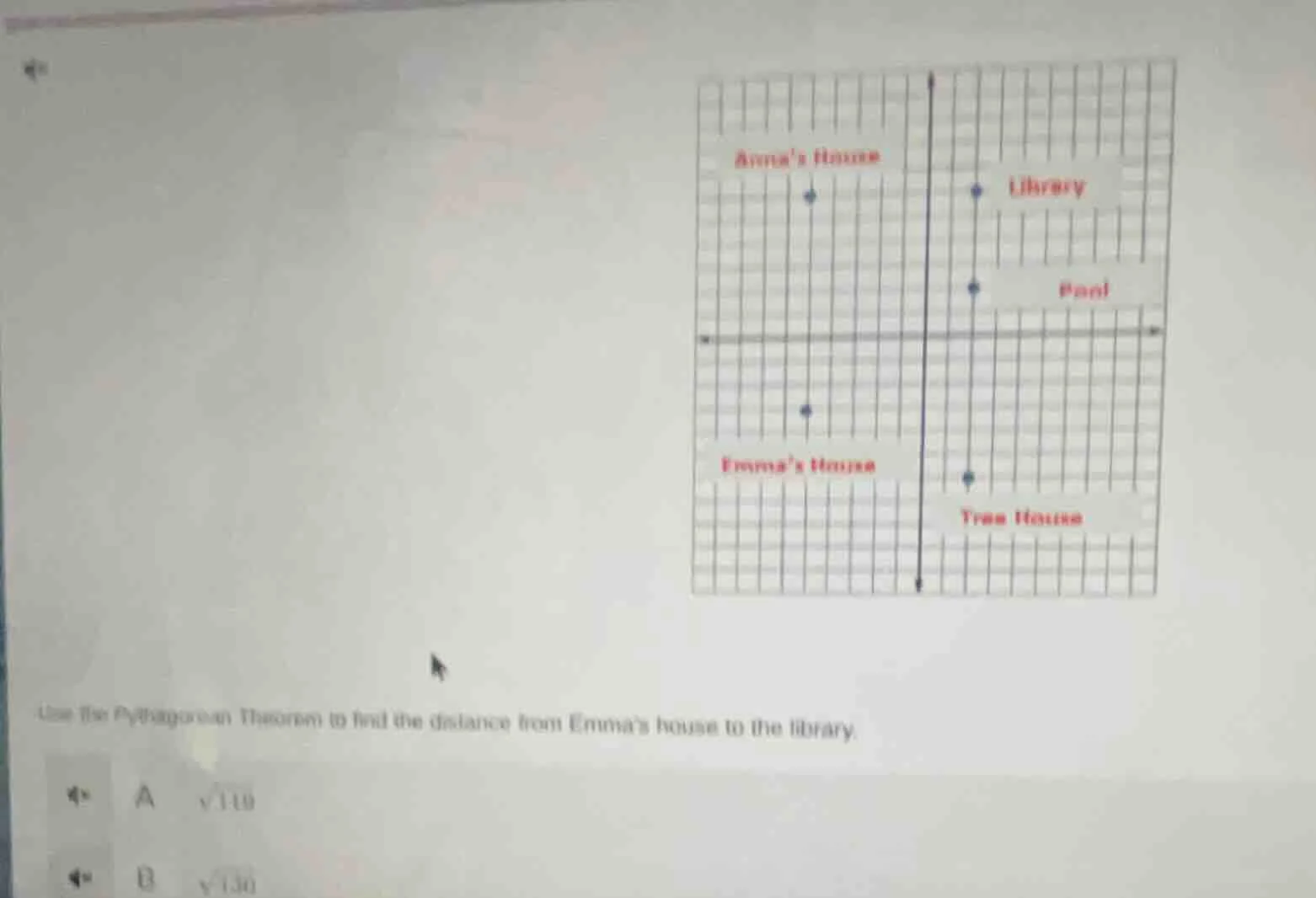 use the pythagorean theorem to find the distance from emmas house to th…