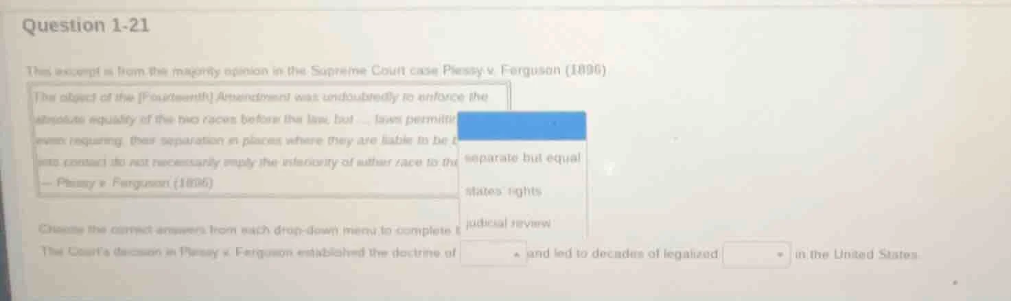 question 1-21 this excerpt is from the majority opinion in the supreme …