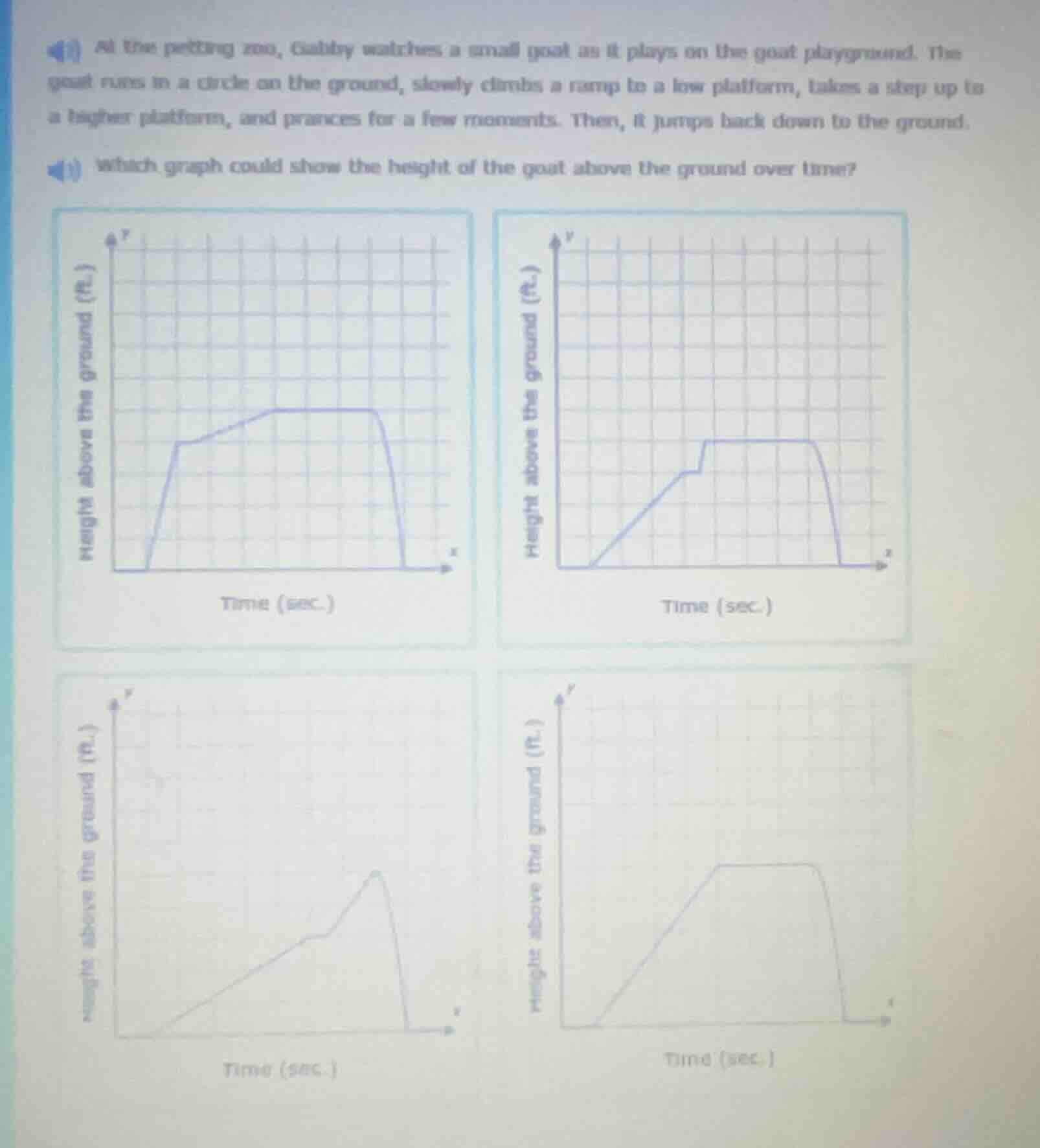 at the petting zoo, gabby watches a small goat as it plays on the goat …