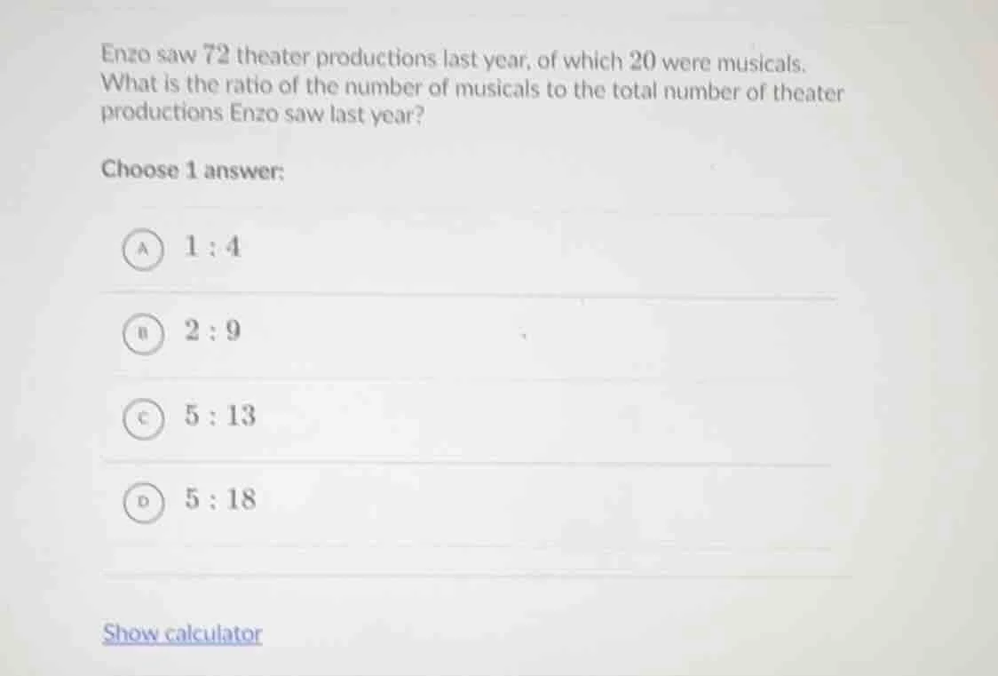 enzo saw 72 theater productions last year, of which 20 were musicals. w…
