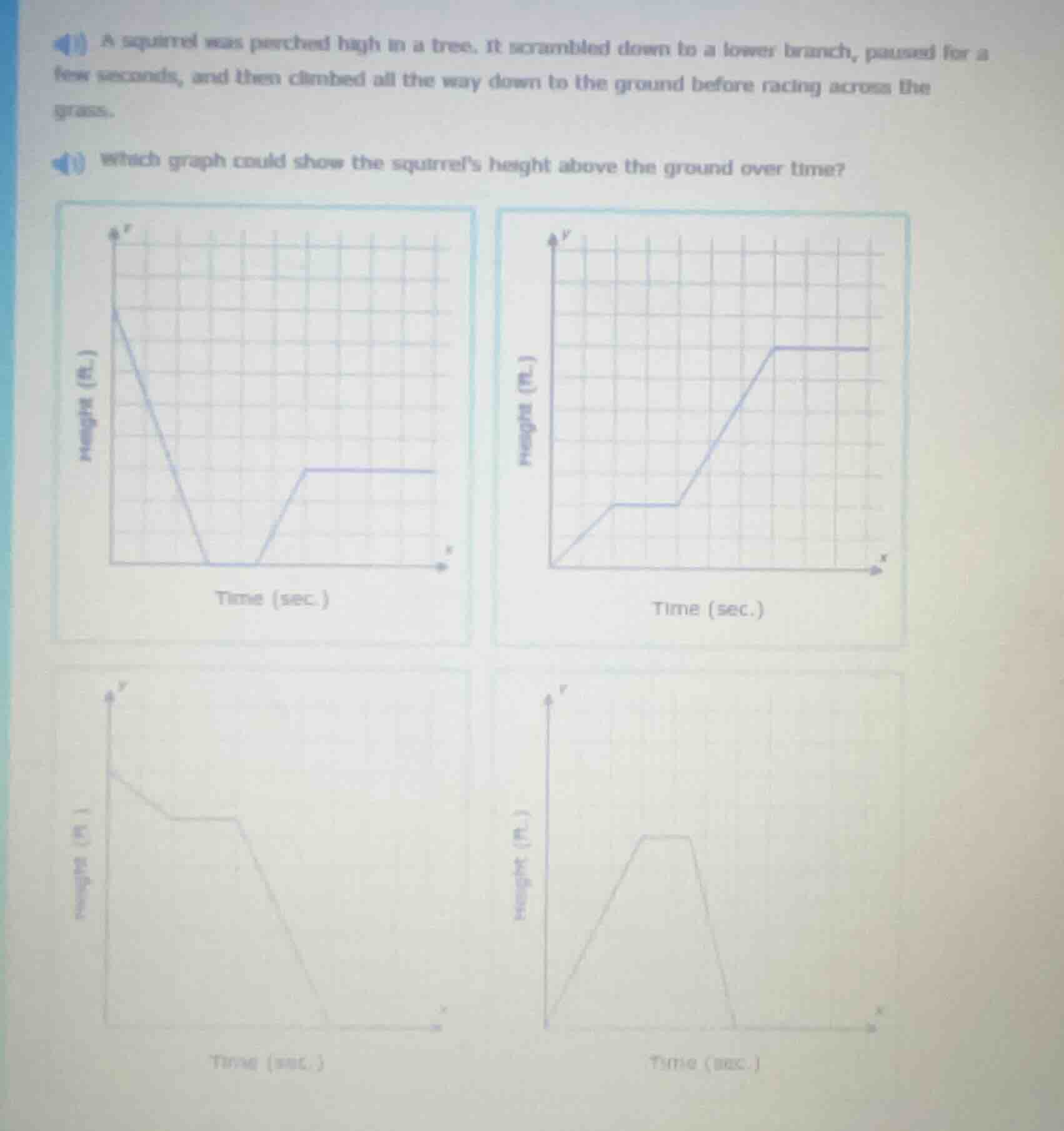 a squirrel was perched high in a tree. it scrambled down to a lower bra…