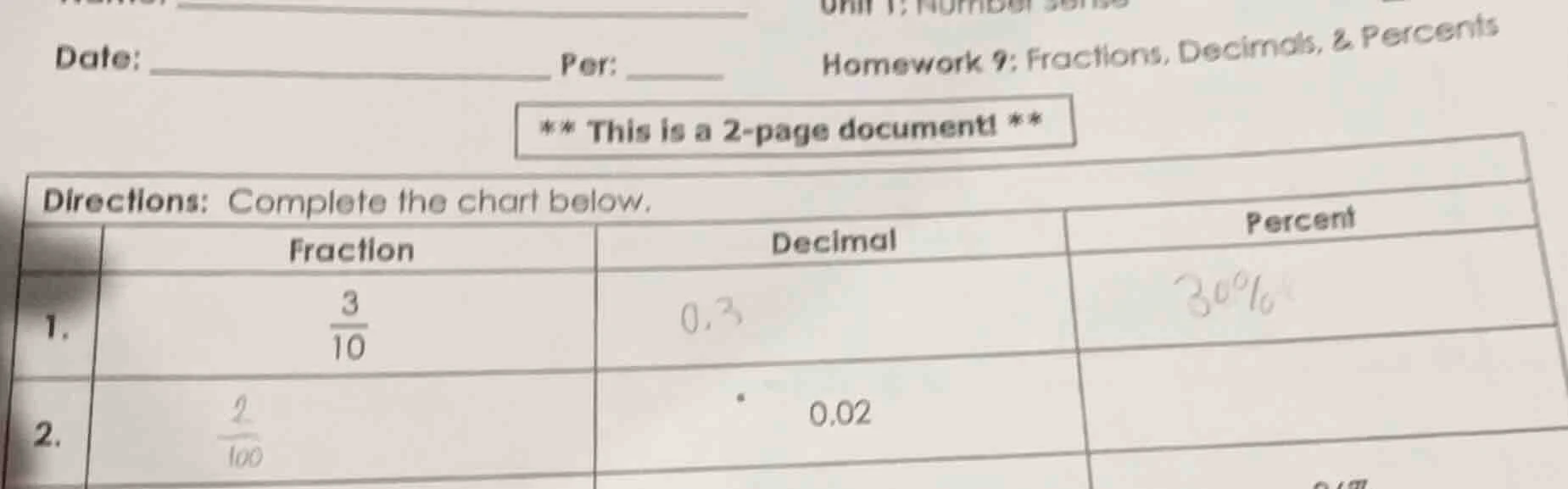 date: _______________ per: ____ homework 9: fractions, decimals, & perc…