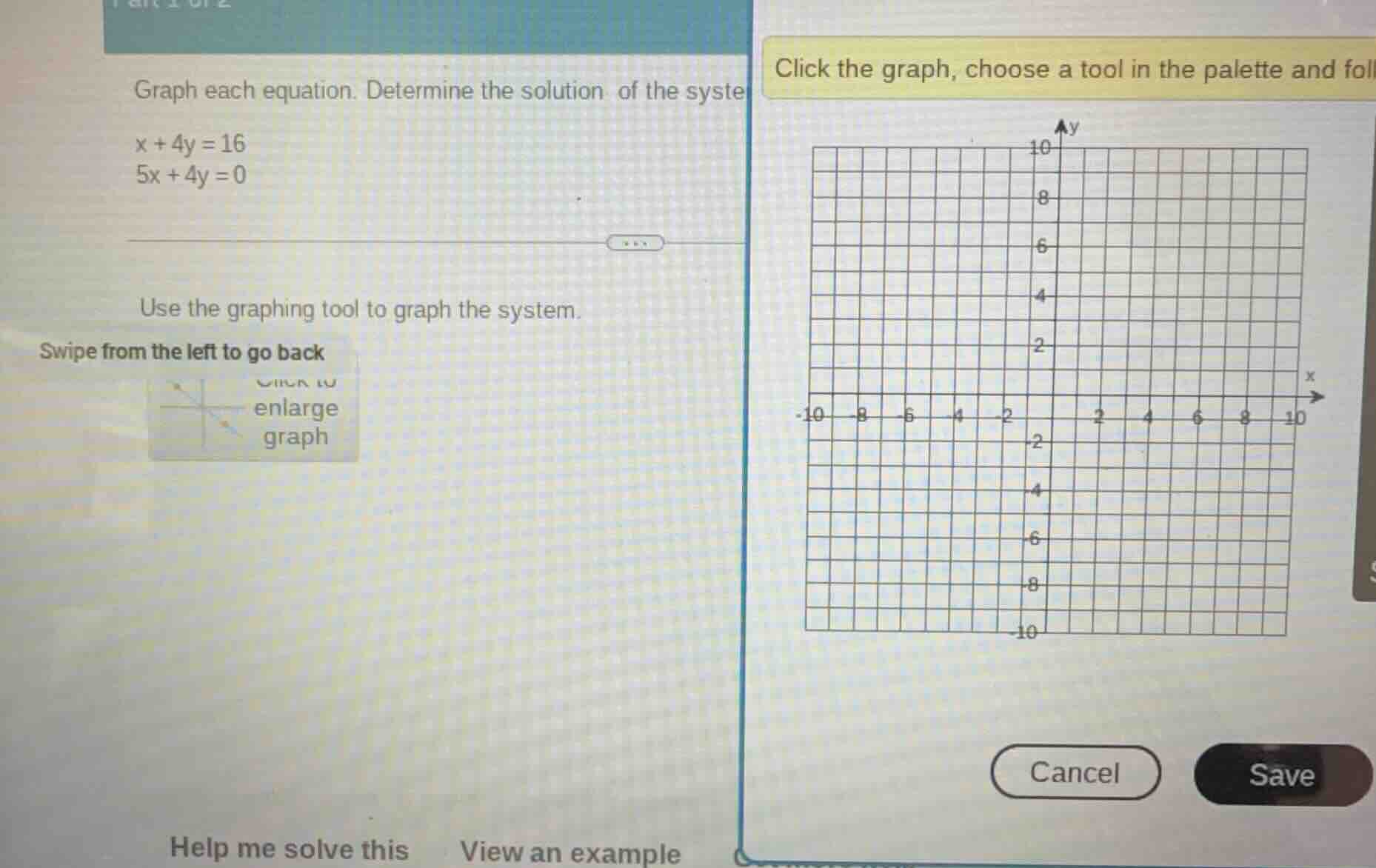 graph each equation. determine the solution of the system x + 4y = 16 5…