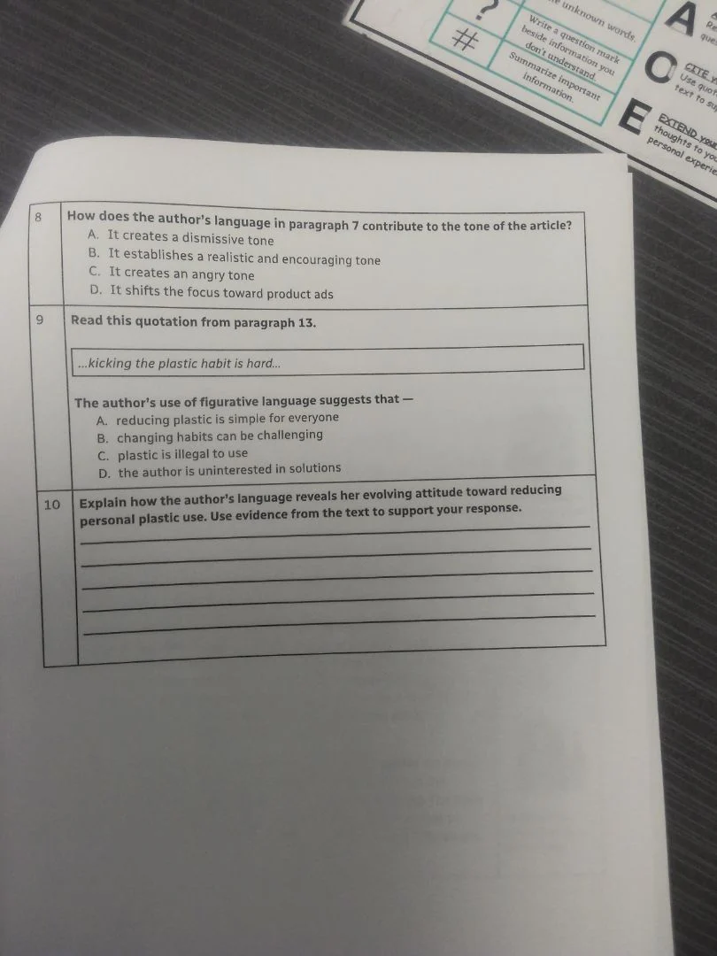 8 how does the author’s language in paragraph 7 contribute to the tone …