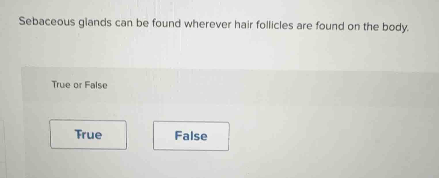 sebaceous glands can be found wherever hair follicles are found on the …