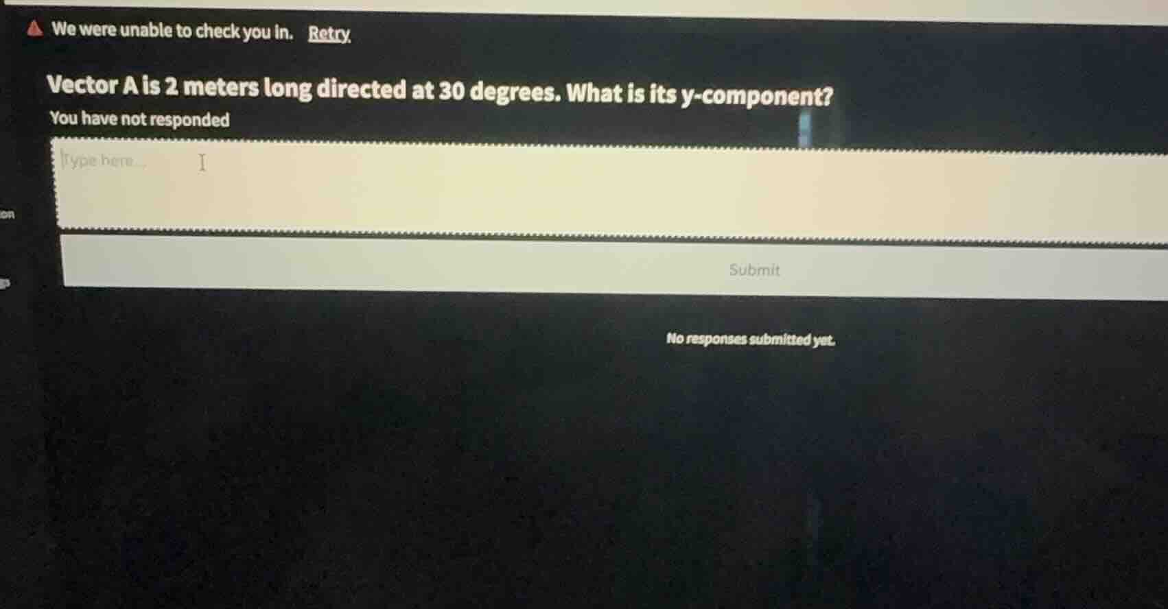 we were unable to check you in. retry. vector a is 2 meters long direct…