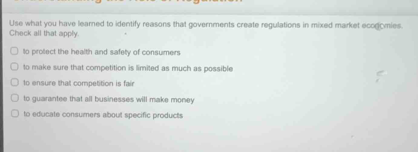 use what you have learned to identify reasons that governments create r…