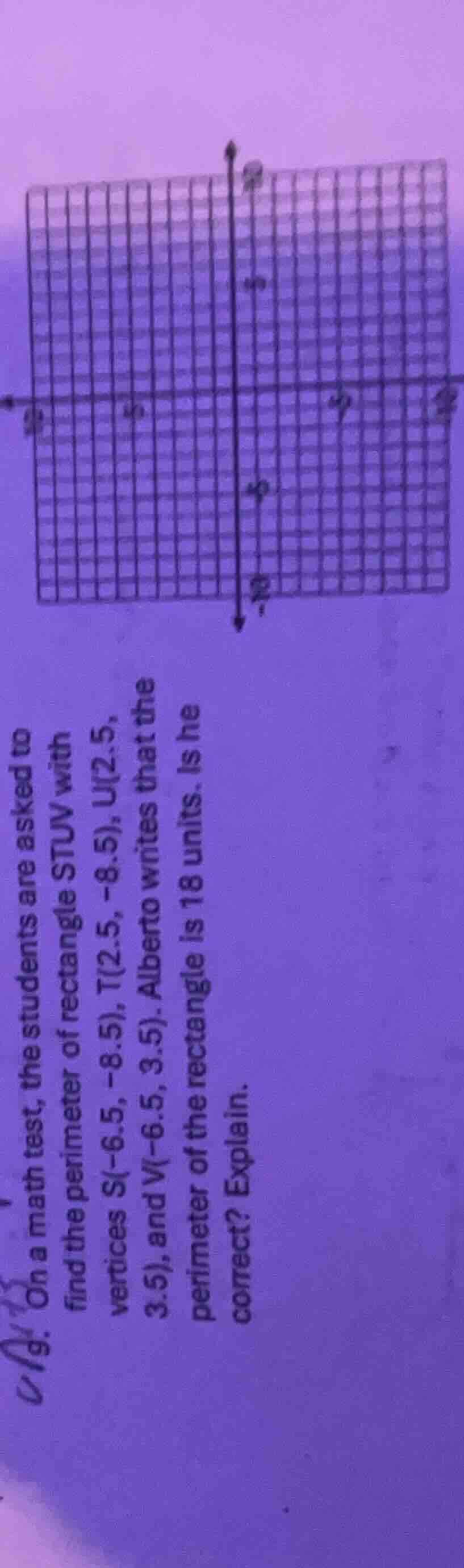 on a math test, the students are asked to find the perimeter of rectang…