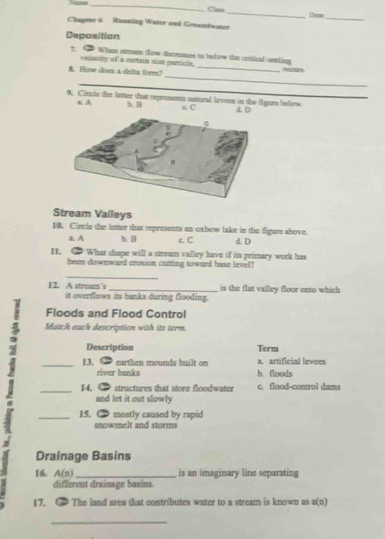 name ______ class ______ date ______ chapter 6 running water and ground…