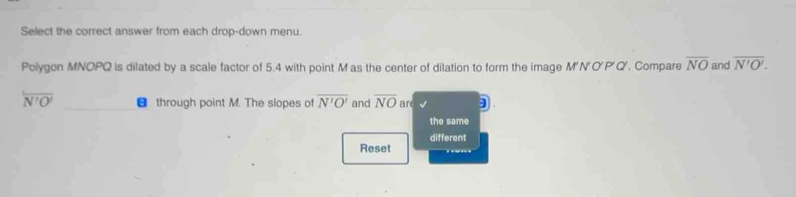 select the correct answer from each drop - down menu. polygon mnopq is …