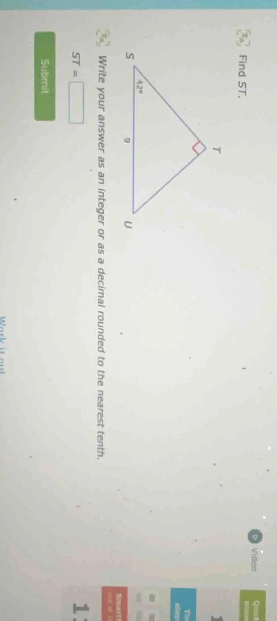 find st. write your answer as an integer or as a decimal rounded to the…