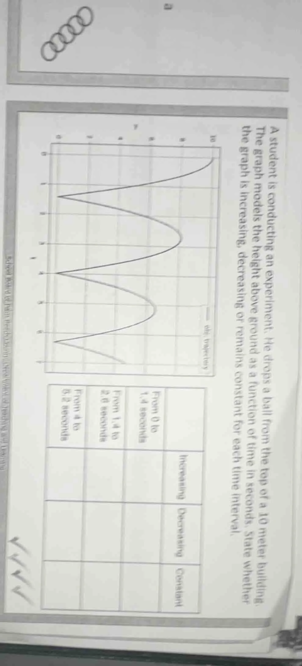 a student is conducting an experiment. he drops a ball from the top of …