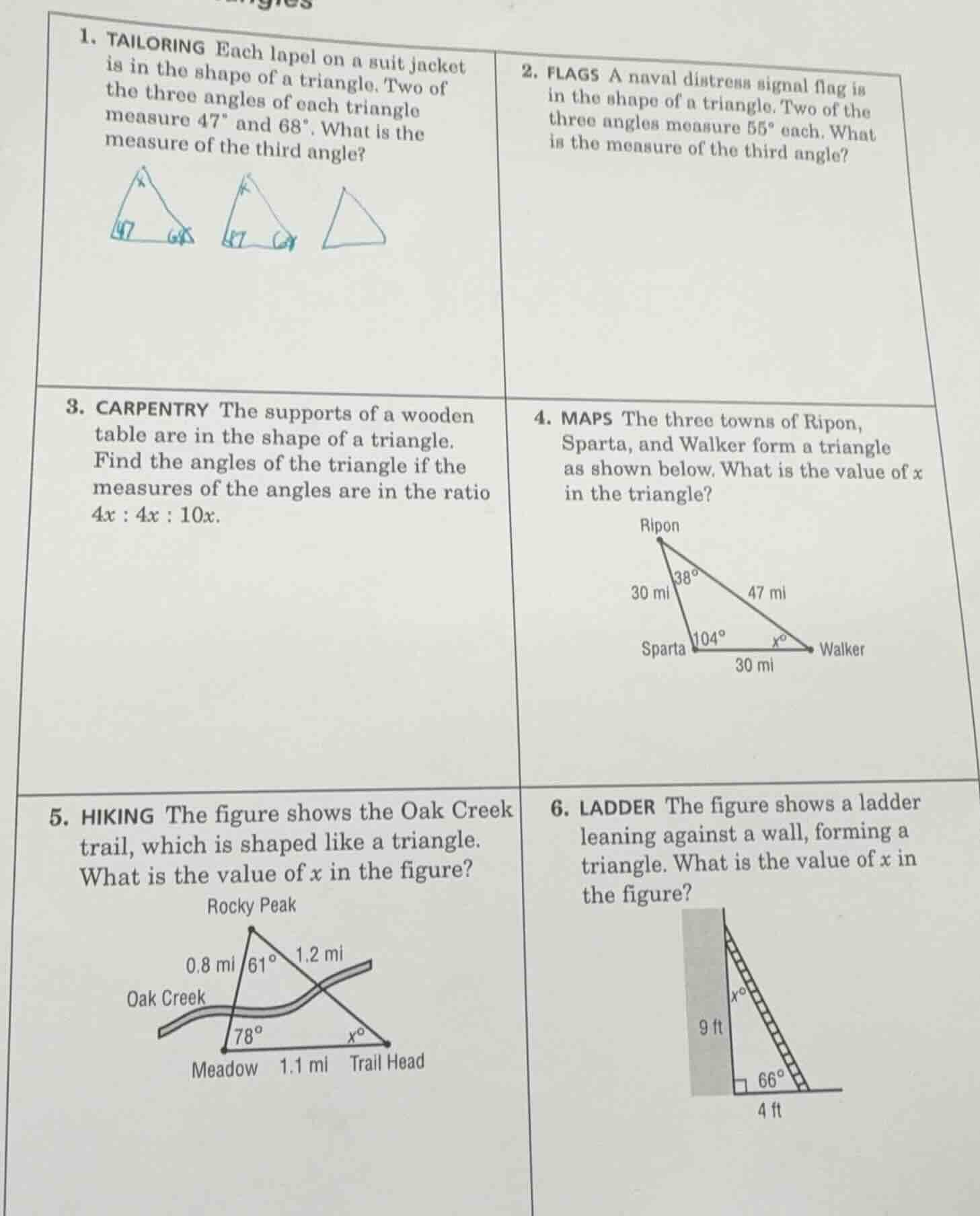 1. tailoring each lapel on a suit jacket is in the shape of a triangle.…